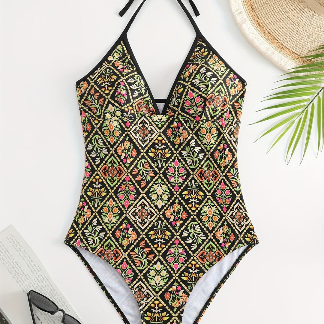 Dame One-piece badedragt med fashionable floralsk design Skovae