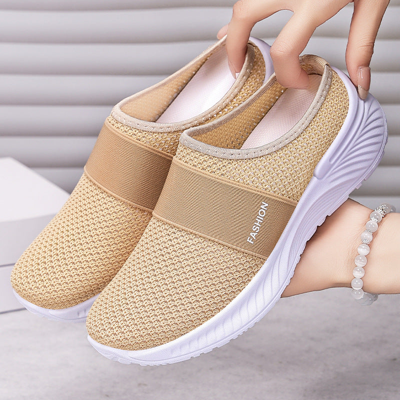 Dame Komfortable Slip-On Sneakers i åndbart mesh med fleksibel sål Stilla
