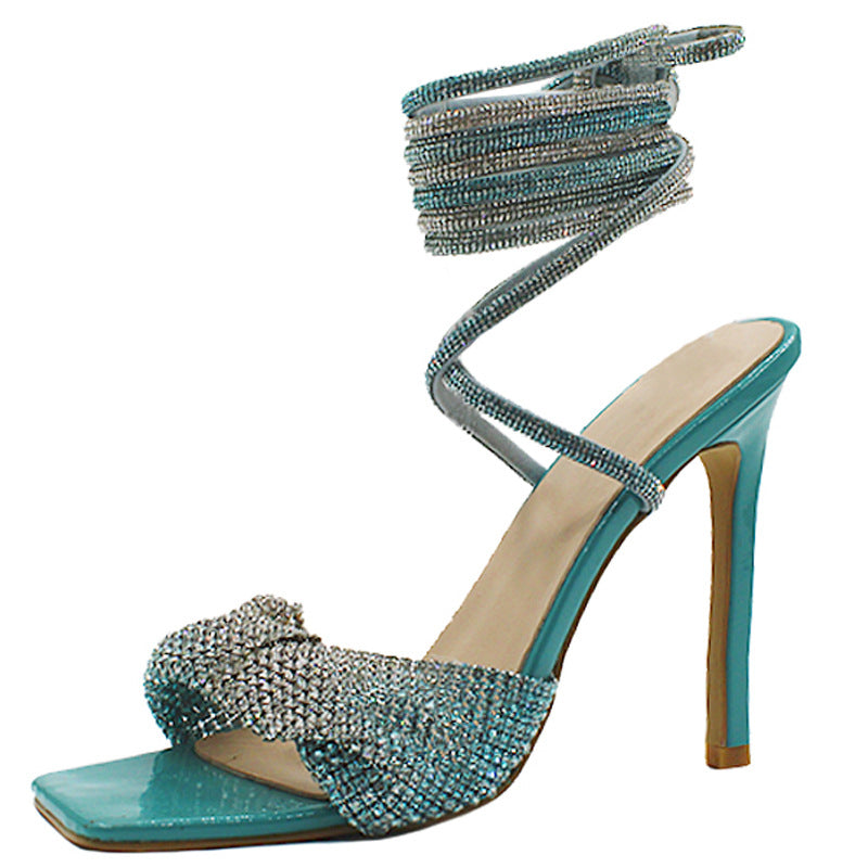 Femme Strappy med strass dekorerede hæl sandaler  Stilla