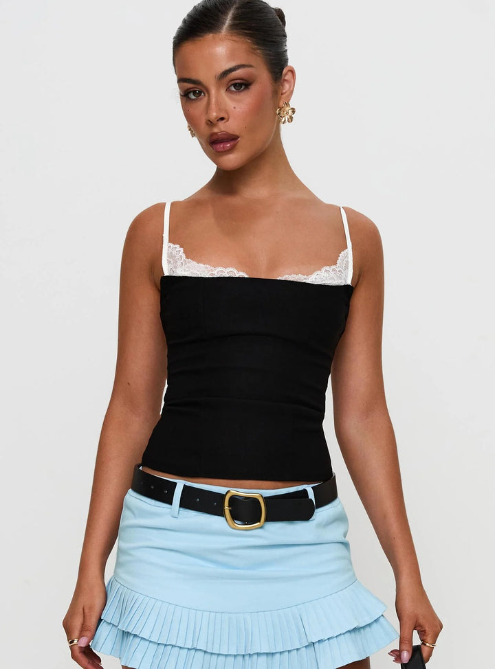 Dame Polka Dots Bustier-top med spidsakcenter Skovae