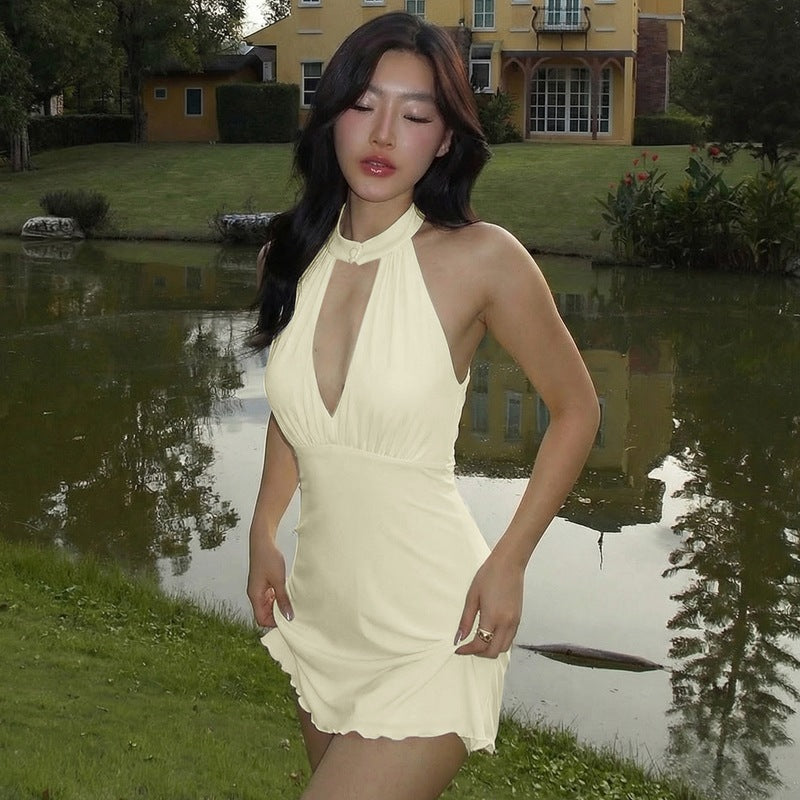 Damen Neckholder Sommerkleid Skovae