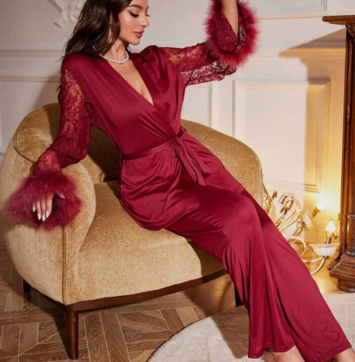 Dame elegant jumpsuit med spidsærmer Stilla