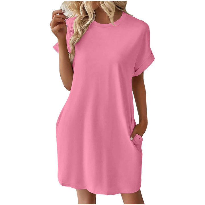 Dame afslappet lomme T-shirt kjole Stilla