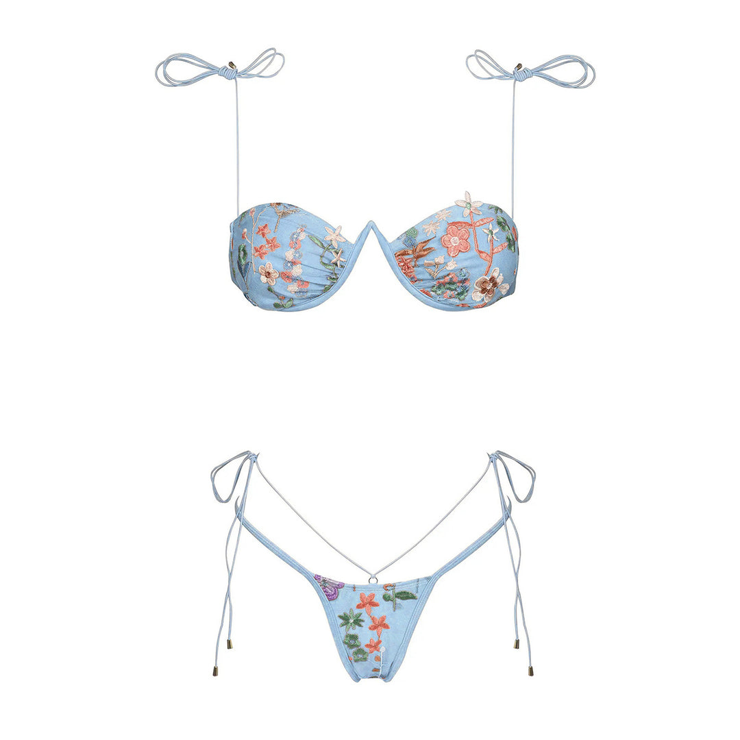 Dame Floral Broderet Bikini Stilla