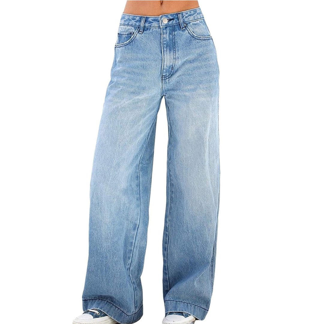 Damer Høj Talje Bred Ben Denim Bukser Stilla