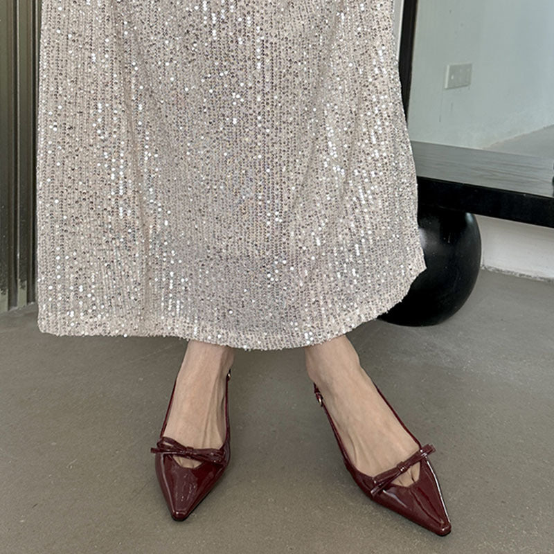 Dame Slingback Pumps med elegant sløjfedekoration og smart hæl Stilla