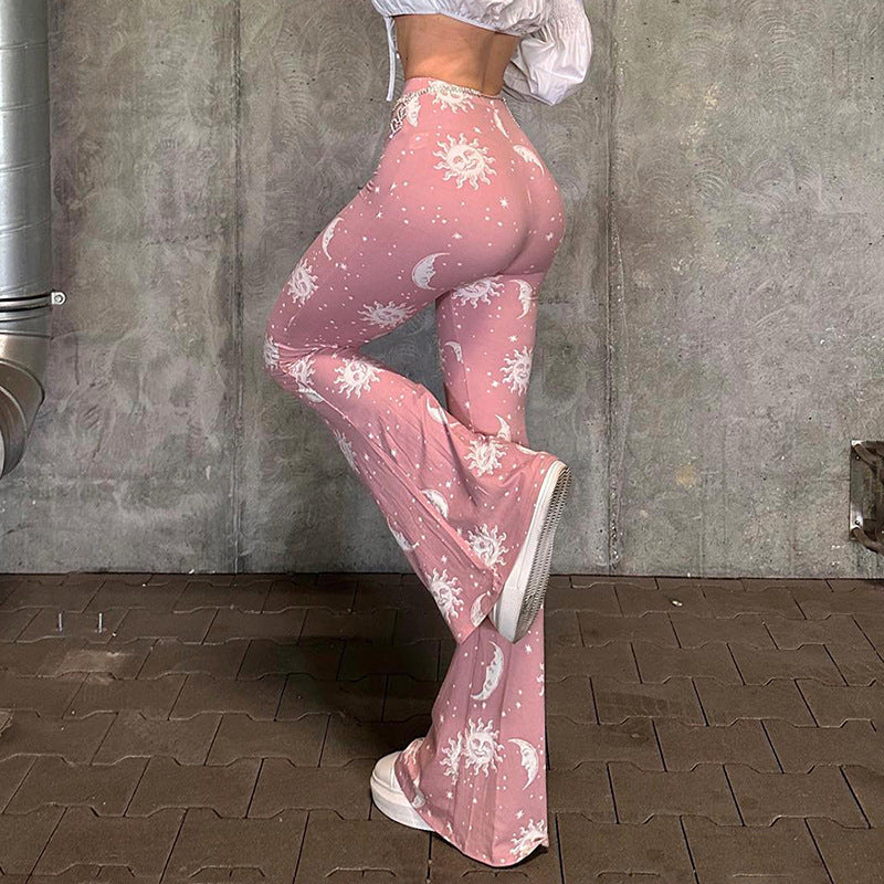 Femme bredt udvidede leggins med himmelsktryk Stilla