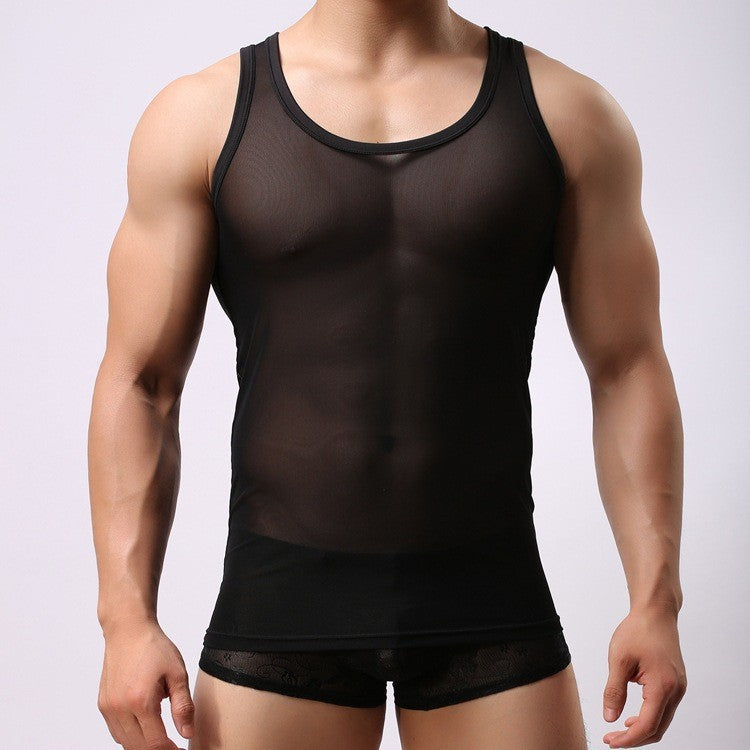 Herrer muskelshirt lavet af let, åndbart stof Stilla