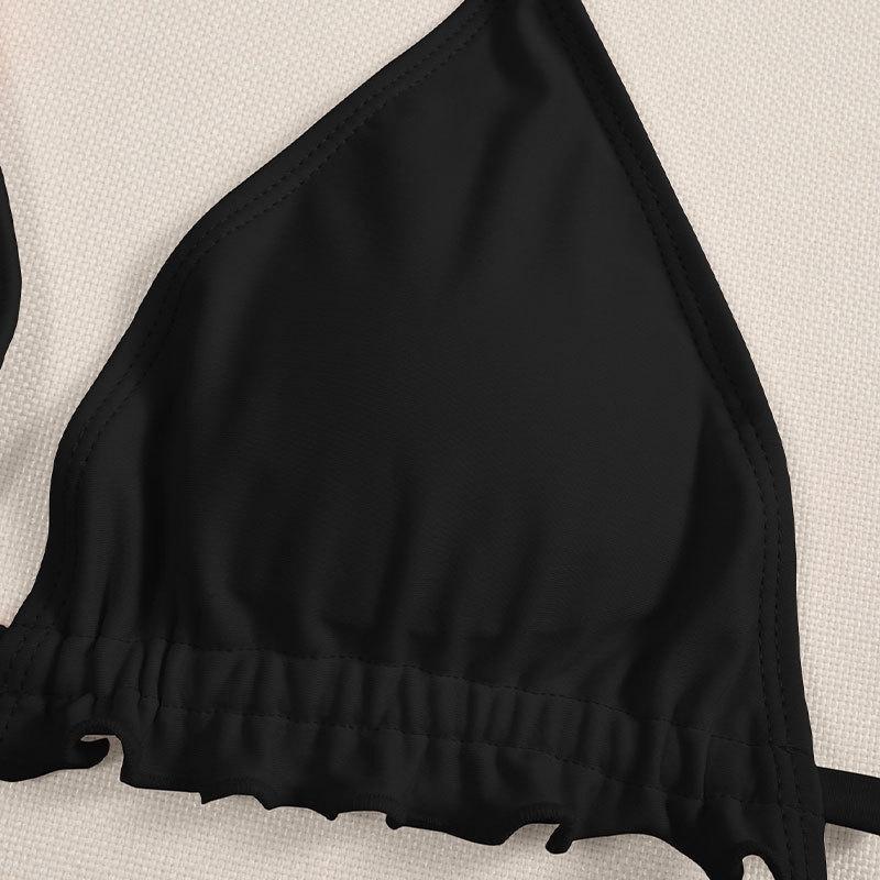 Dame trekant bikini med ruffles og justerbare stropper Skovae