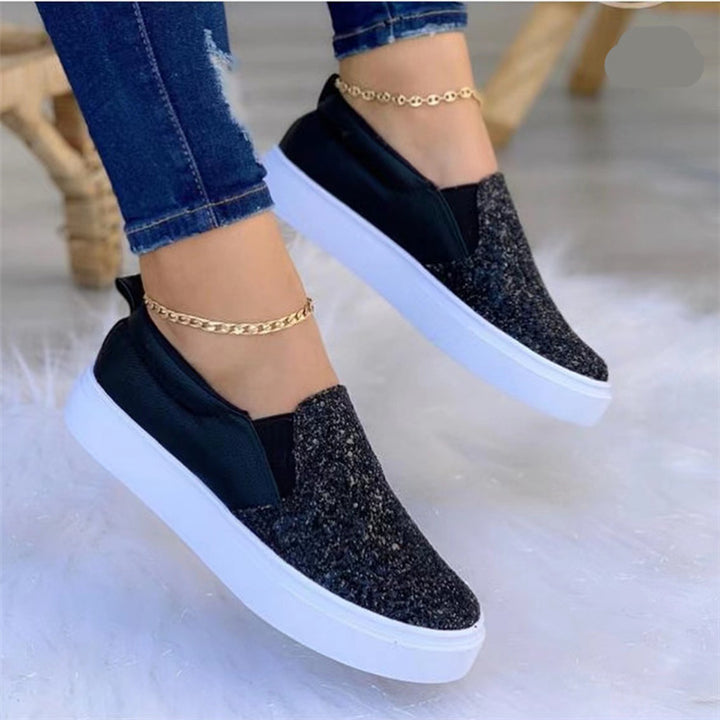 Dame Glitterende Slip-On Sneakers med elastiske indsatser Stilla