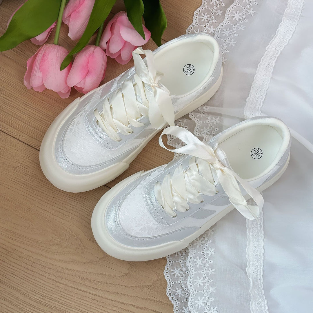 Dame mode sneakers med glitrende overdækning og polstret indersål Stilla
