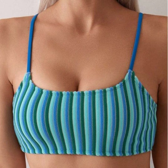 Dame Bikini-sæt med stilfulde striber og justerbare stropper Stilla