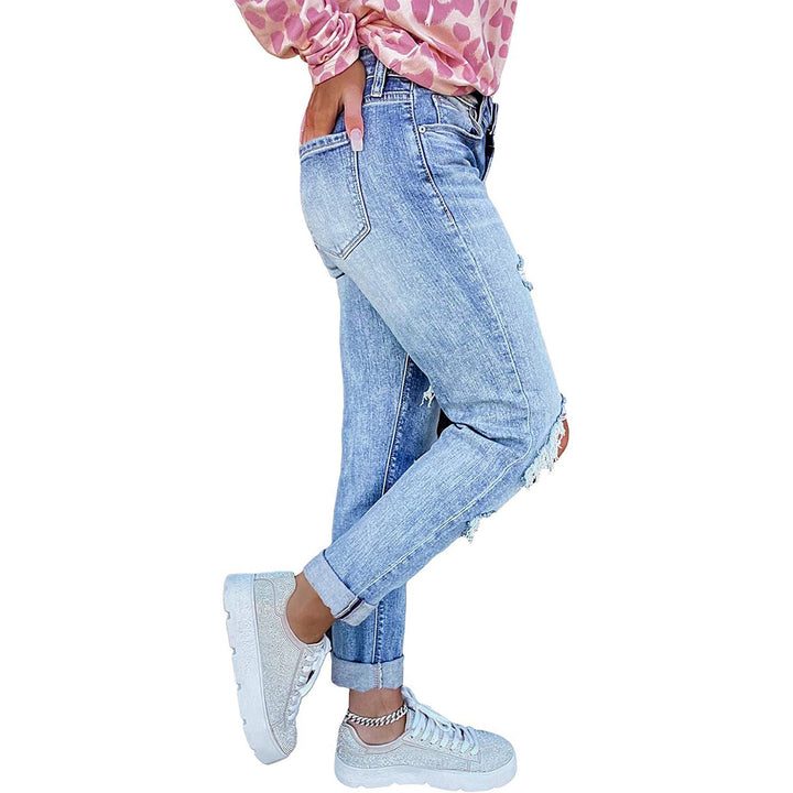 Femme High-Rise Distressed Boyfriend Jeans Stilla