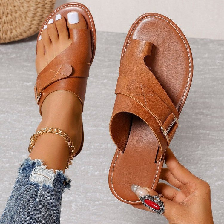 Dame mode toe-post sandaler med elegant rem og komfortabel indersål Stilla