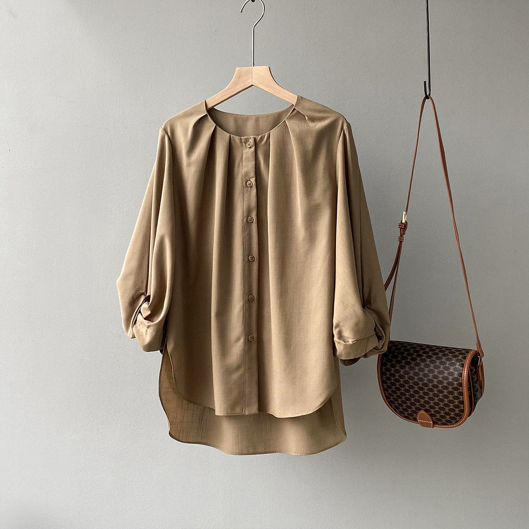 Dame bluse top med elegant knapdetaljer Stilla
