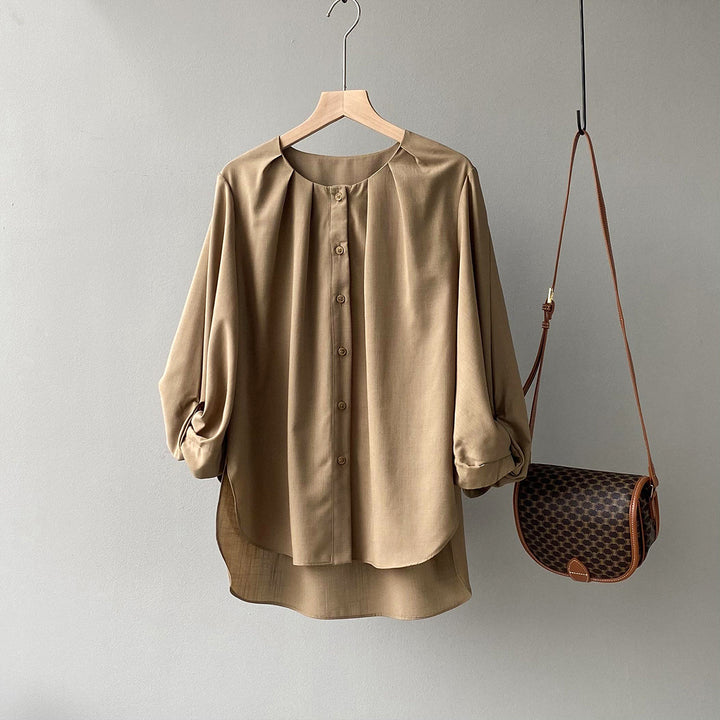 Dame bluse top med elegant knapdetaljer Stilla
