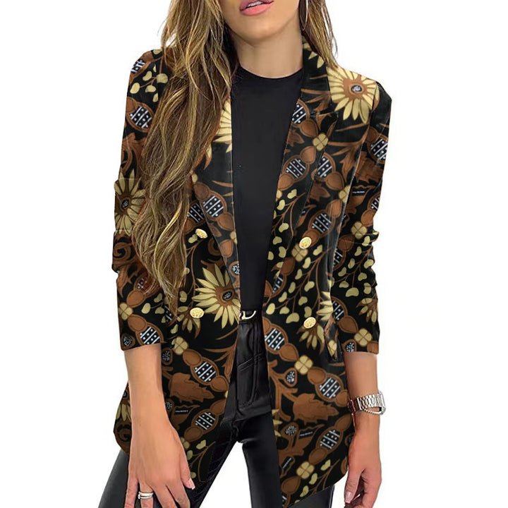 Dame blazer med blomstermønster og elegant snit Stilla
