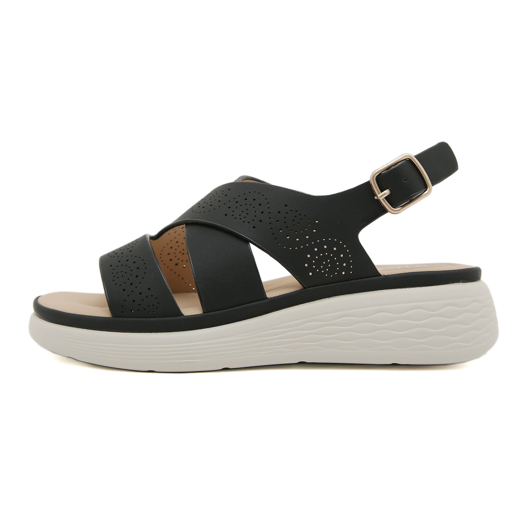 Dame komfortable sandaler med åndbar hulmønster og justerbar rem Stilla