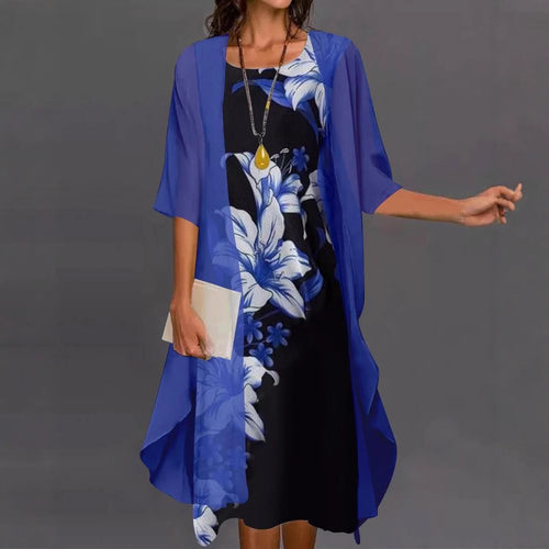 Dame Chiffon Overdel med floralt design Stilla