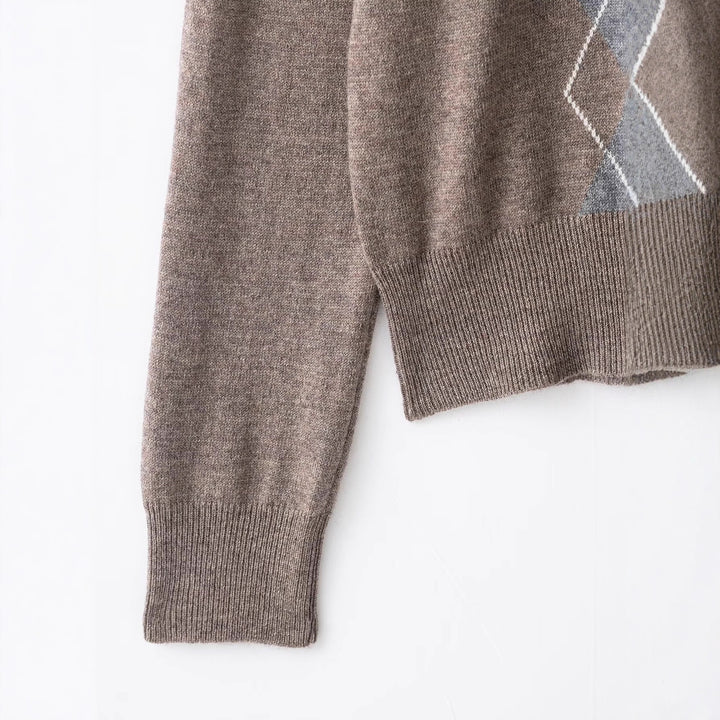 Kvindesweater med elegant diamantmønster Stilla