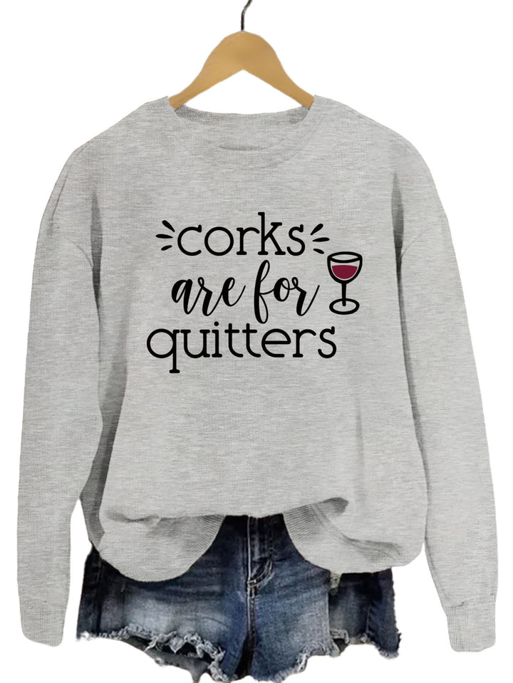 Kvinders sweatshirt med kreativt slogan og afslappet snit Stilla