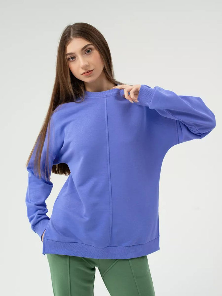 Dame oversized sweater med sidelommer og afslappet snit Stilla