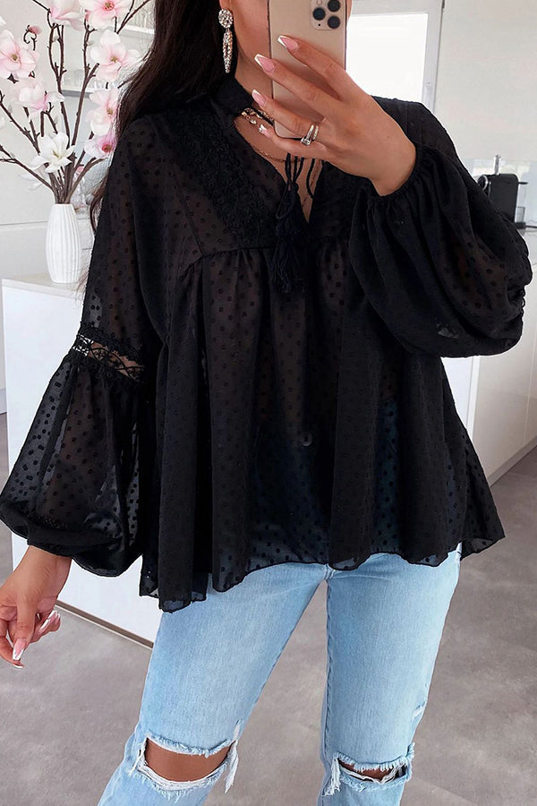 Stilla | Swiss Dot Babydoll Top