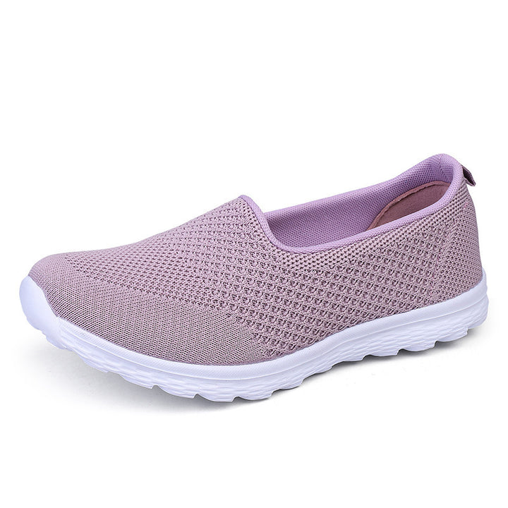 Damer nan lettere strikket slip-on sneakers med glimmertråde, elastisk indgang og fleksibel let sål Skovae
