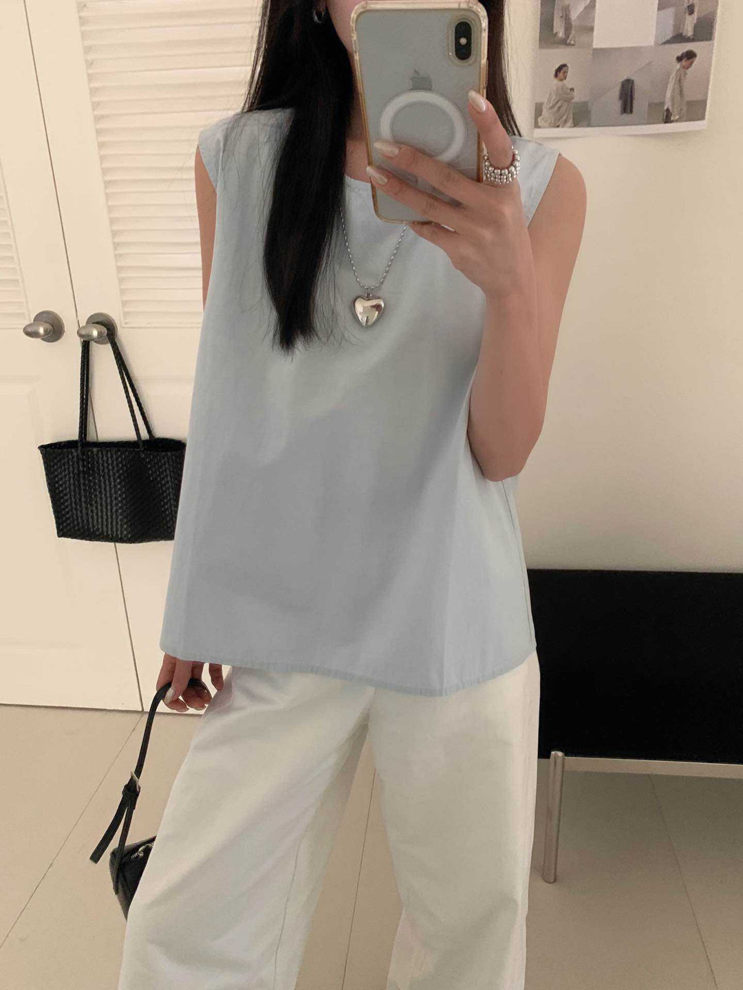 Dame Relaxed Fit Oversized Bomulds tanktop Stilla