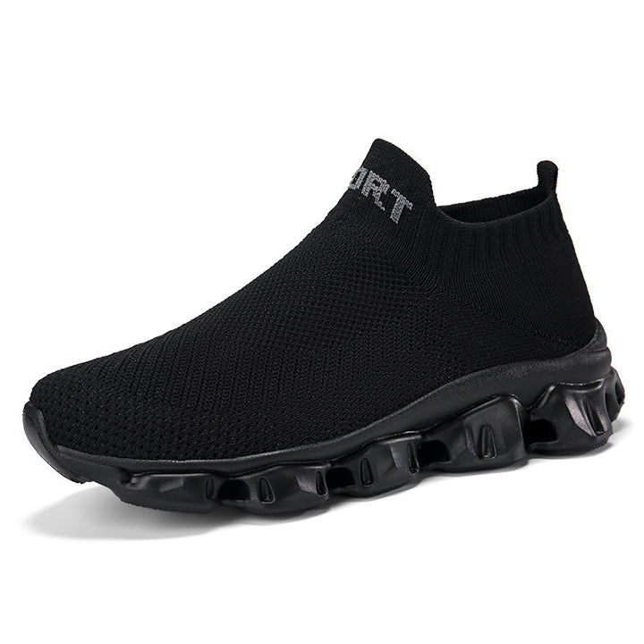 Unisex nan nahtløs strik-slip-on med soklignende skaft og skulptureret dæmpningssål Skovae