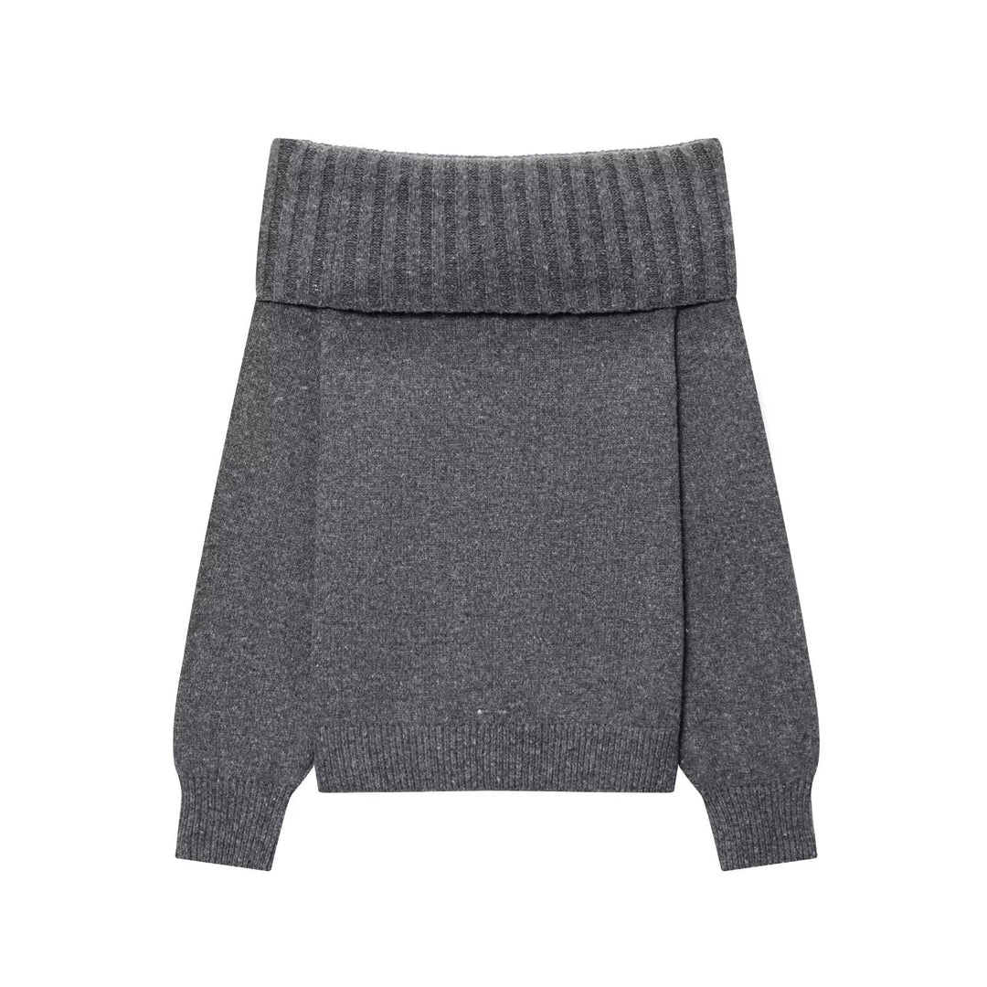 Dame Elegant Strikpullover med overskårne skuldre Stilla