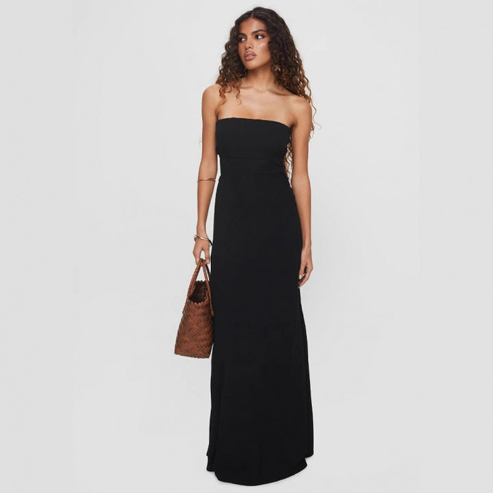 Kvinder Strapless A-linje Maxi Kjole Stilla