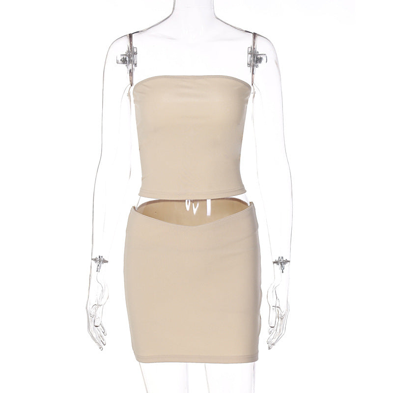 Dame Crop Top og Mini Skirt Ensemble Stilla