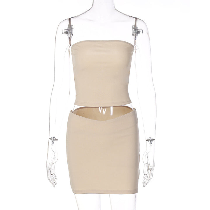 Dame Crop Top og Mini Skirt Ensemble Stilla