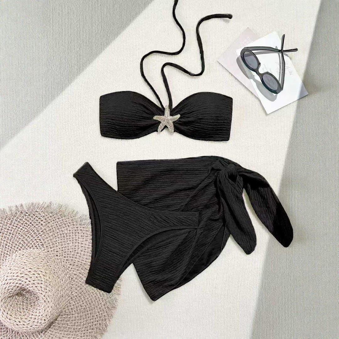 Dame bandeau-bikini med lækkert sarong Skovae