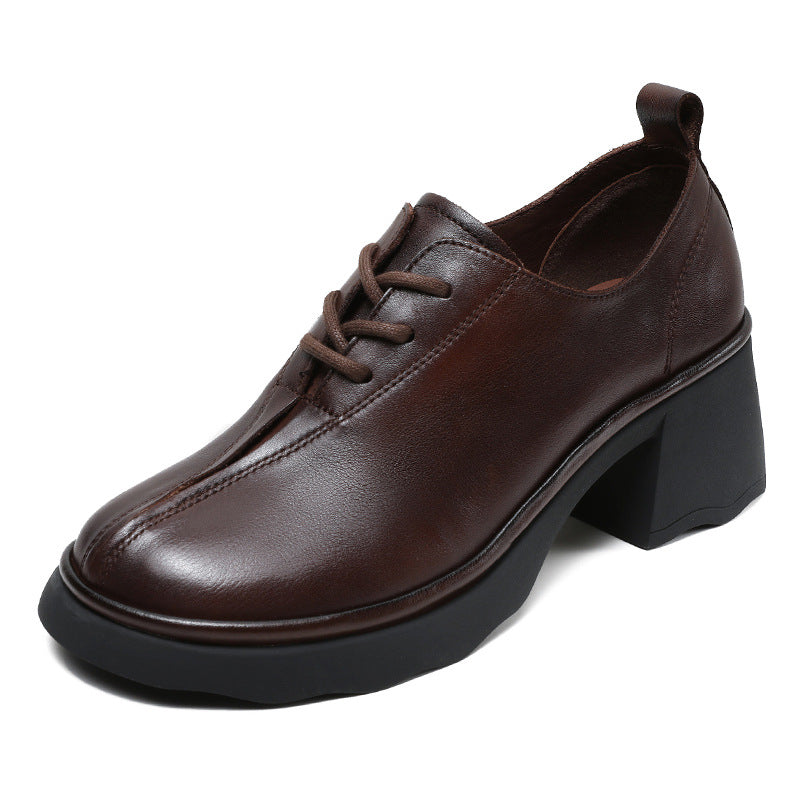 Dame Chunky-hekse-snøre-Oxfords med stilfulde detaljer Stilla