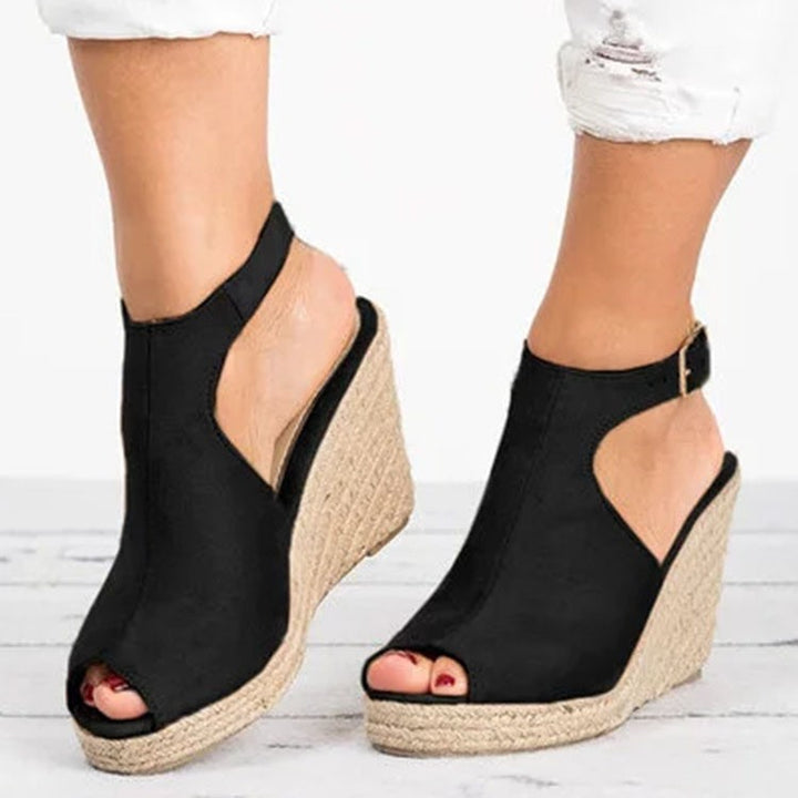 Dame Wedge-sandaler med åben tåområde og justerbar rem Stilla