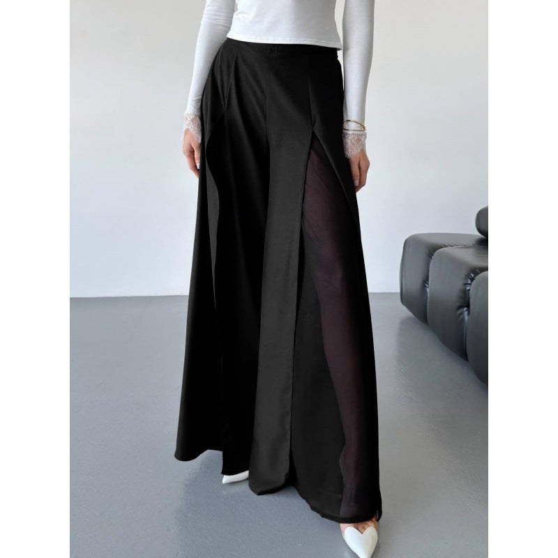 Dame Elegant lang Bukser med sidelange Slids og flydende Snit Skovae