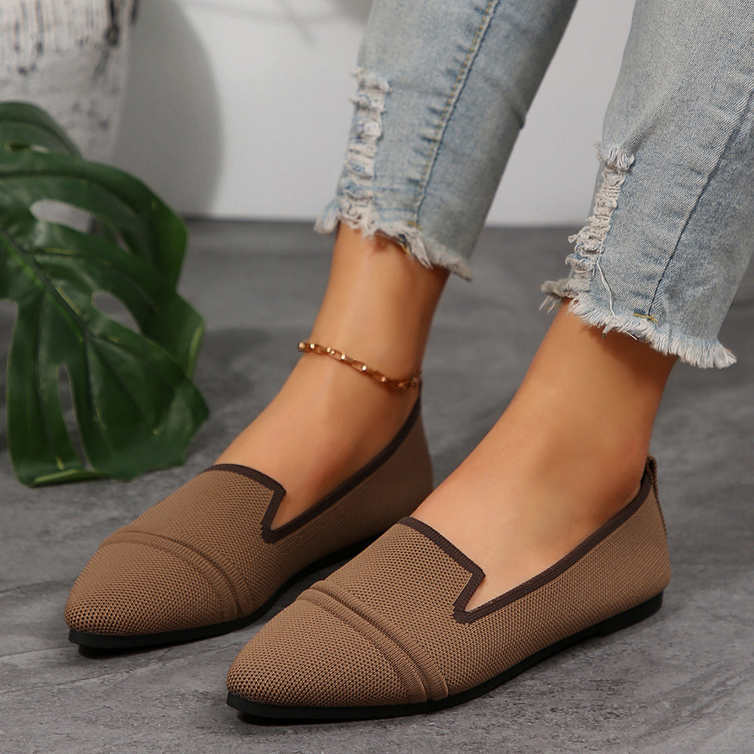 Dame Mode Slip-On Ballerinas med åndbar struktur Stilla