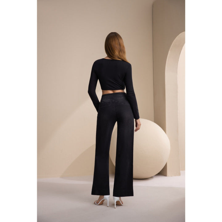 Dame brede High-Waist Jeans med klassisk snit og moderne touch Skovae