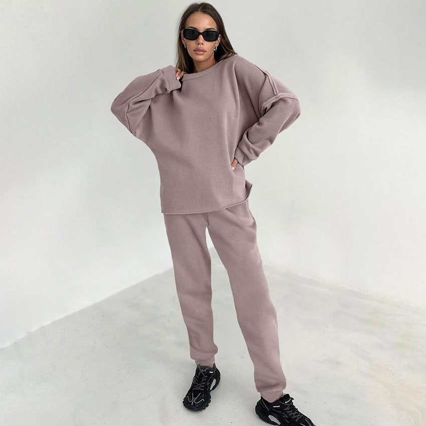 Dame Lækkert Sweatshirt og Joggingbukser Sæt med Oversized Snit Stilla