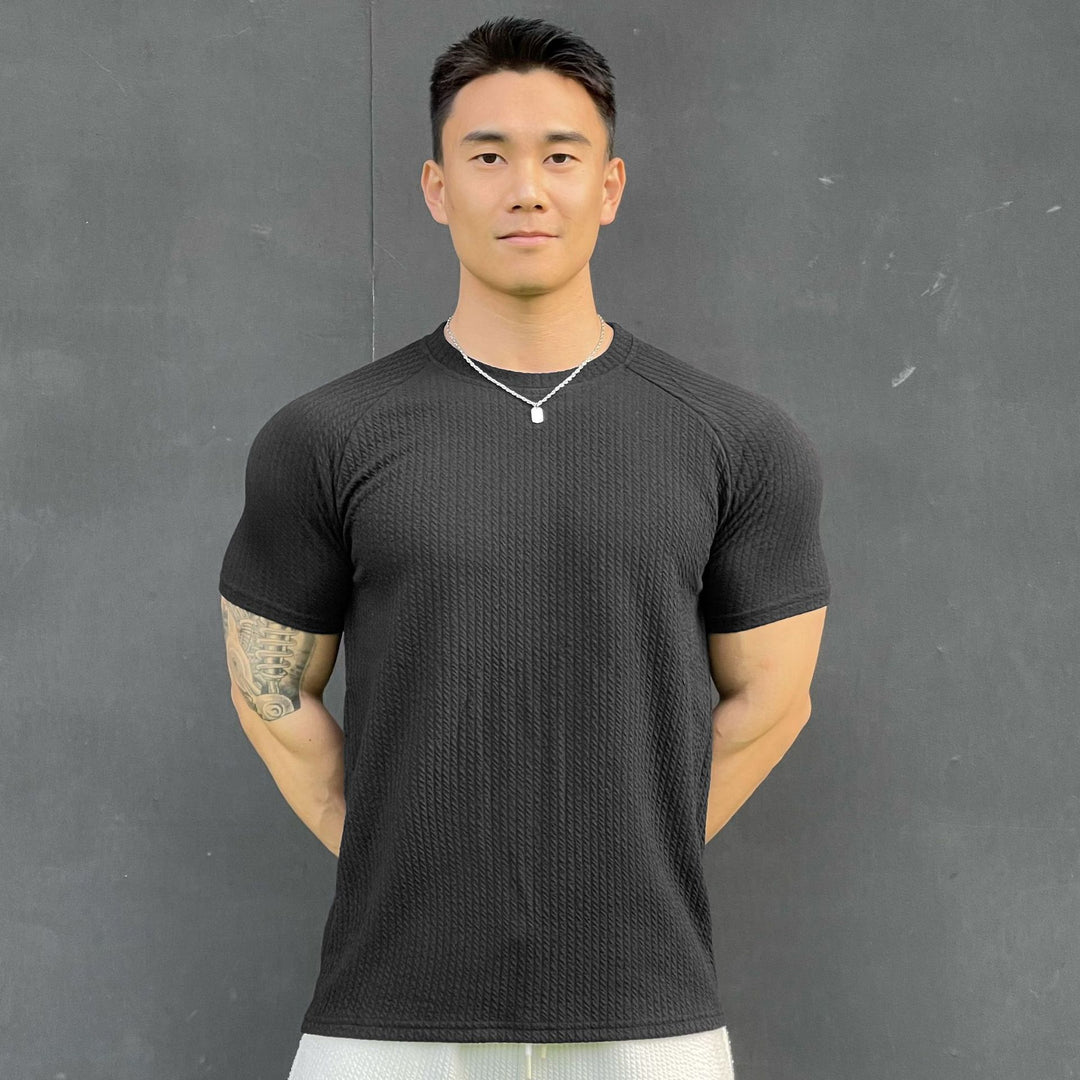 Herre Åndbart Fitness T-shirt med struktureret overflade Stilla