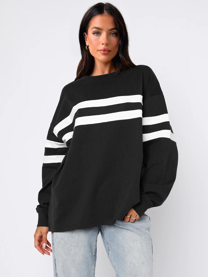 Dame Casual Sweatshirt med brede striber Stilla