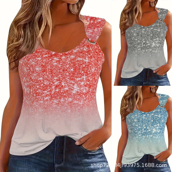 Kvinder Funklende Ombre Tanktop Stilla
