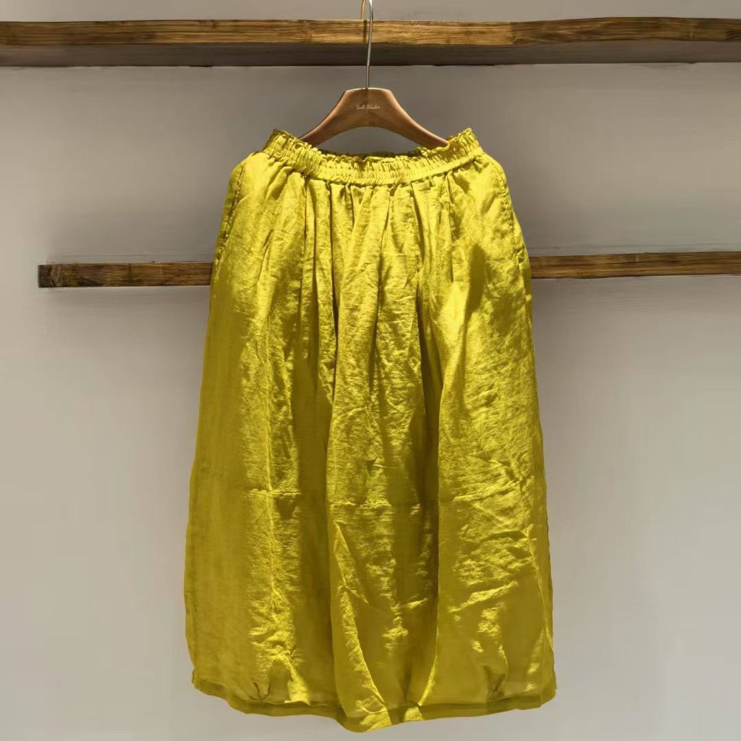 Femme Samlet Talje Maxi Nederdel Stilla
