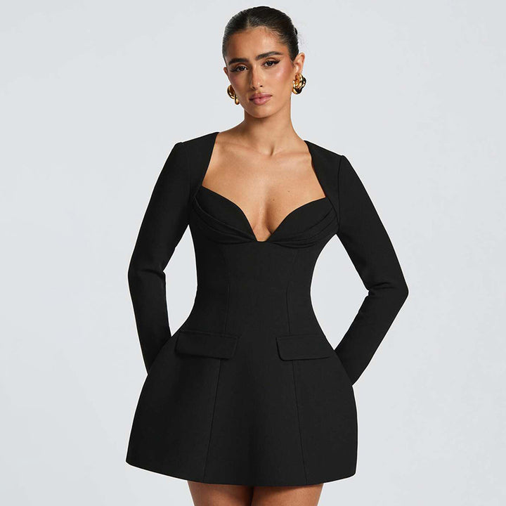 Femme Elegantes Langærmet Slagkjole Stilla