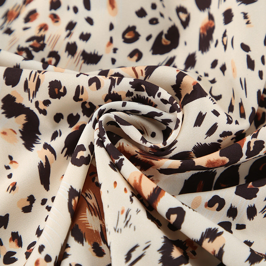 Dame satin pyjamas med dyreprint Stilla