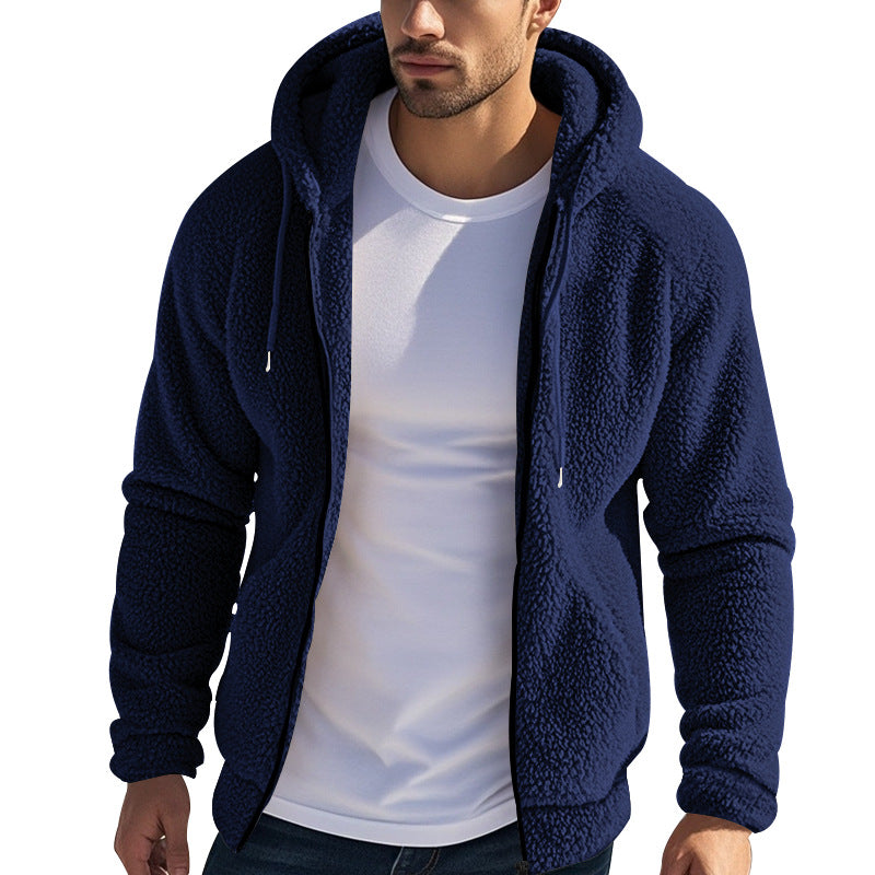 Herrer fleece-hoodie med funktionel lynlås og hyggelig indvendig polstring Stilla