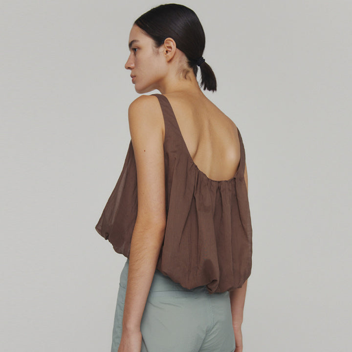 Dame Lagdeltet Cropped Top med flydende snit og raffinerede folder Stilla