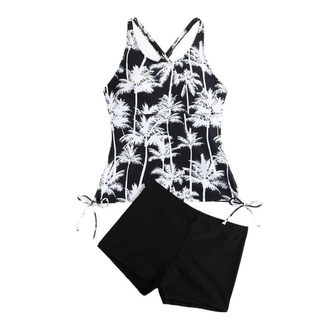 Dame badetop med blomster motiv og sports shorts Stilla